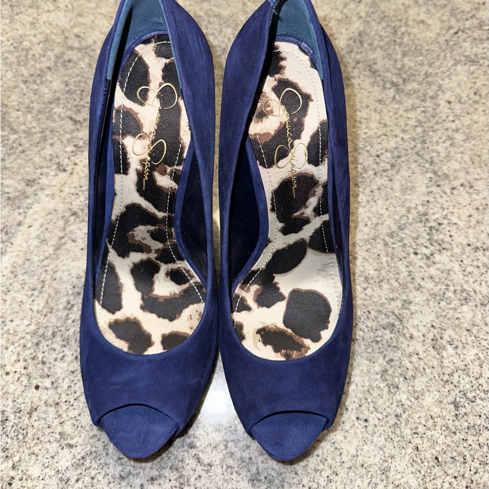 NEW! Jessica Simpson Carri-Sapphire Blue Kid Suede Stilettos 9.5